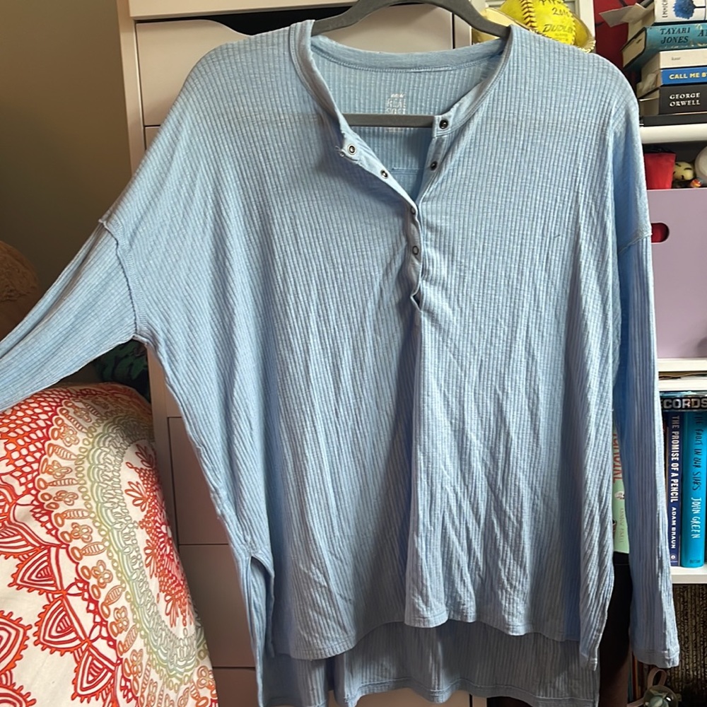 Aerie Ribbed Long Sleeve Shirt